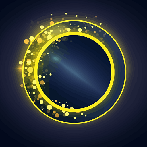 blue and yellow facebook frame, circular, dynamic lighting, vector illustration