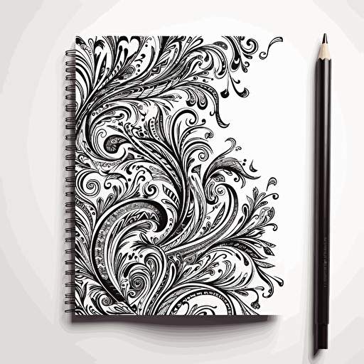 a sheet of multiple black pen on white paper flat vector page break ornaments, flourishes, hooladanders