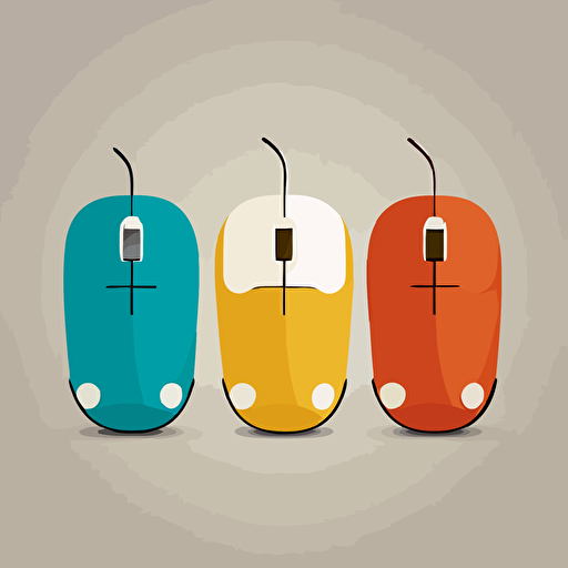 3 colours only, flat vector mouse