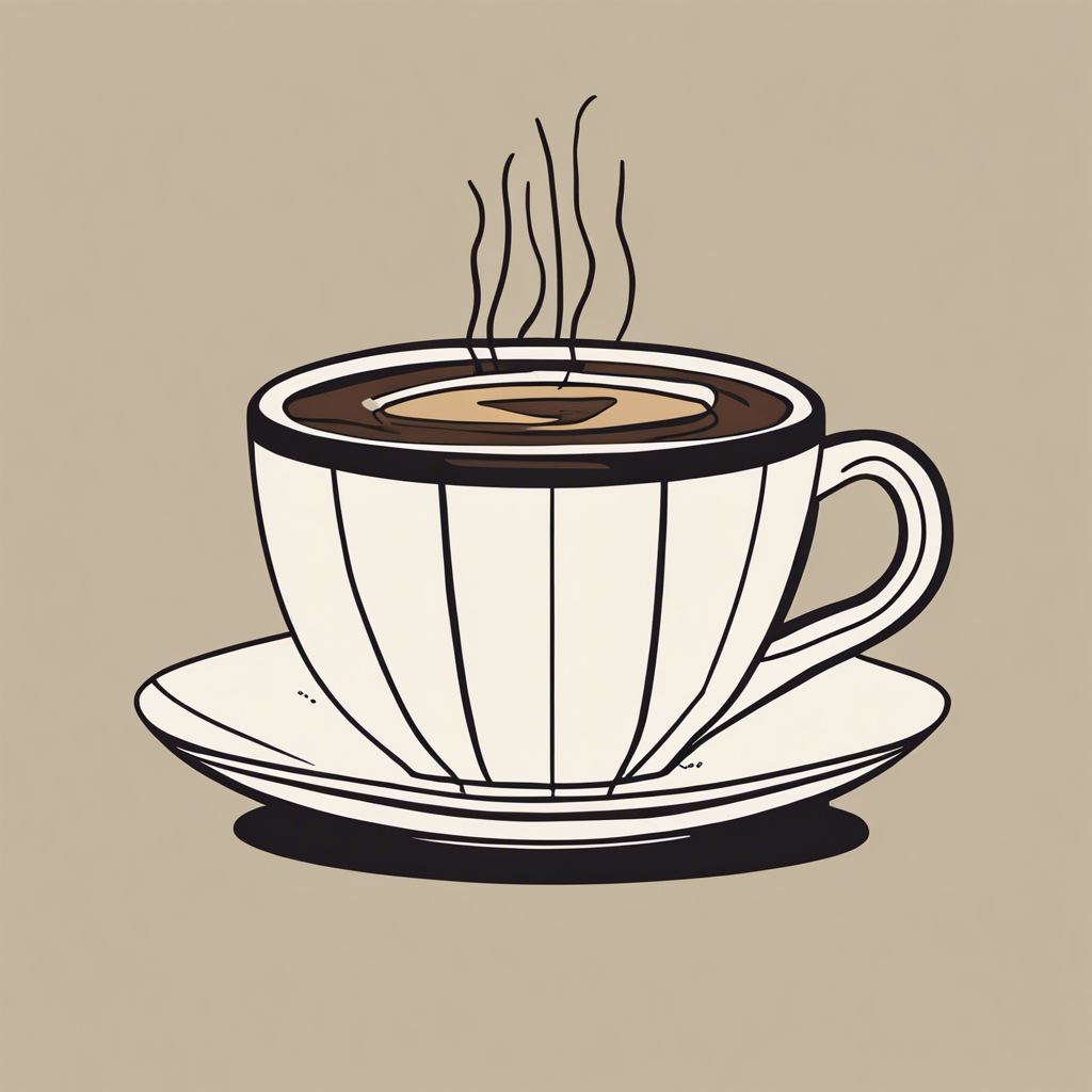 coffee cup, illustration in the style of Matt Blease, illustration, flat, simple, vector