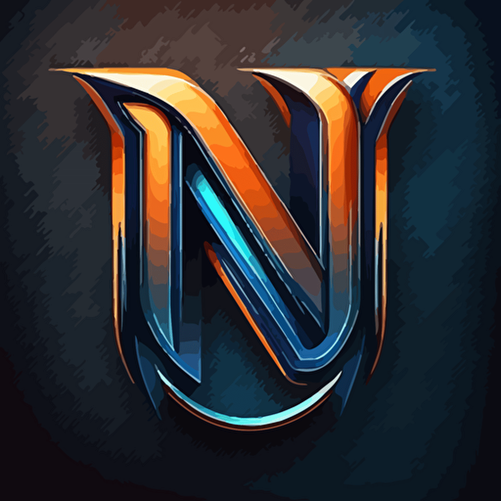 N | U logo team badge, vertikal, Vector