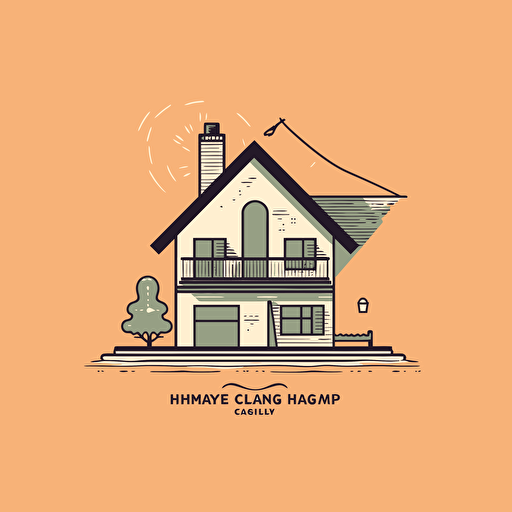 typical house cleaning logo, 2d vector art, minimalist