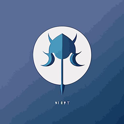 Logo of Neptune, simply form, flat, 2d, minimalist, mono color, design, agressive, minimal, vector