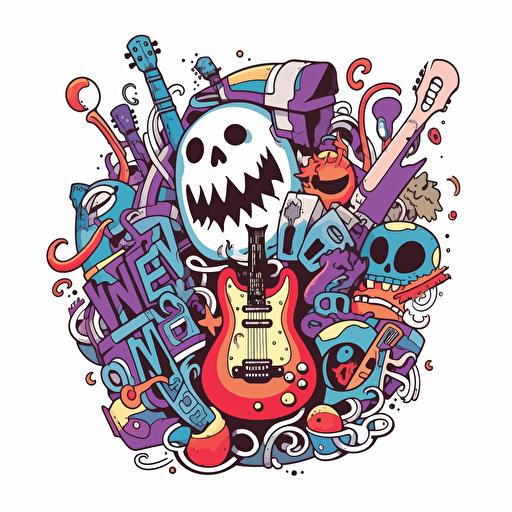 Ween American rock band vector white bg happy cool fancy design