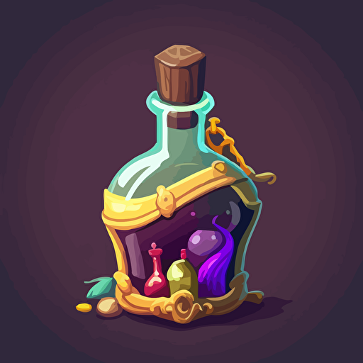 a potion bottle cartoon vector style
