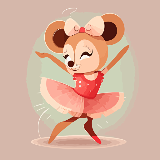mascotte, vector, cute , ballet dance school, disney style