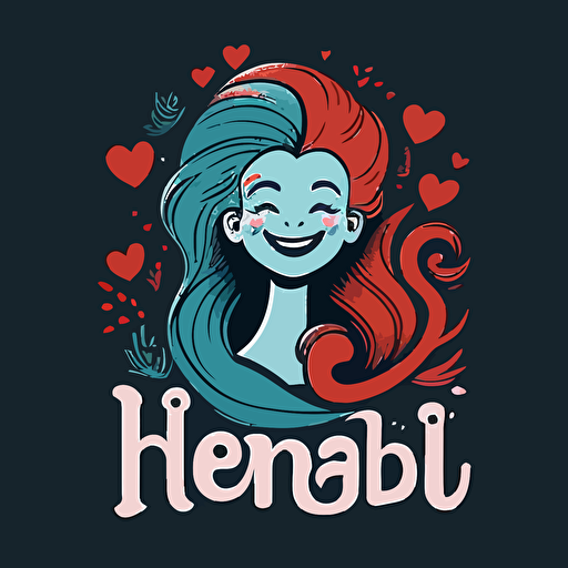 mermaid, logo, vector, simple, happy, love, minimal, Terry Heckler