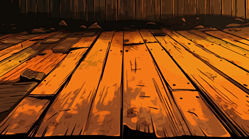 illustration, vector, old decrepit floorboards, orange in color, 2d animation