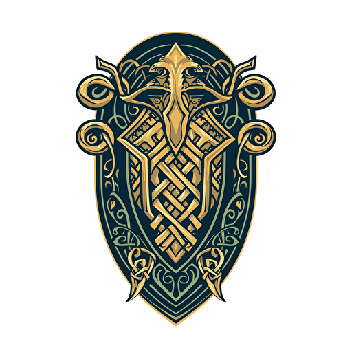 flat vector art, coat of arms in a celtic style, isolated, ultra minimalistic,