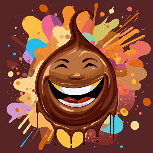 acid vector art, fun y2k, chocolate hazelnut, feminene, vector illiustration, fun.