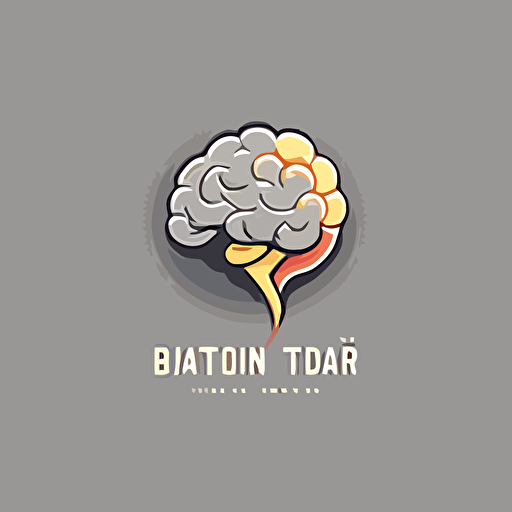flat logo design, brain tumor, vector, muted colors, gray background