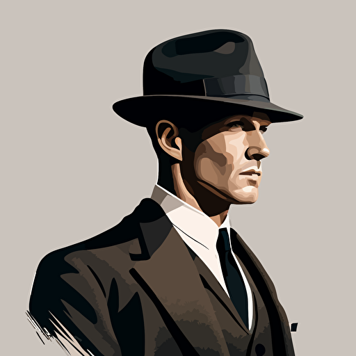 vector of a man in a suit wearing a Bowler hat
