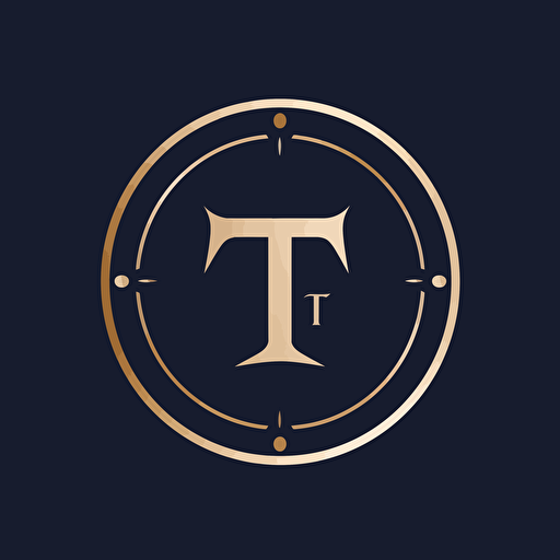 a simple, monogram, flat vector logo for a business card company, should contain 2 letters "T", both letters clearly visible on the logo, some combination of "T T", professional, dark blue color logo, black background