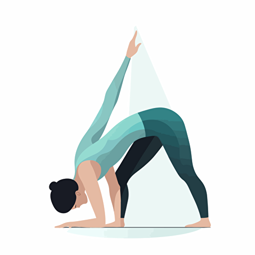 forward bend yoga posture, web vector style with white background