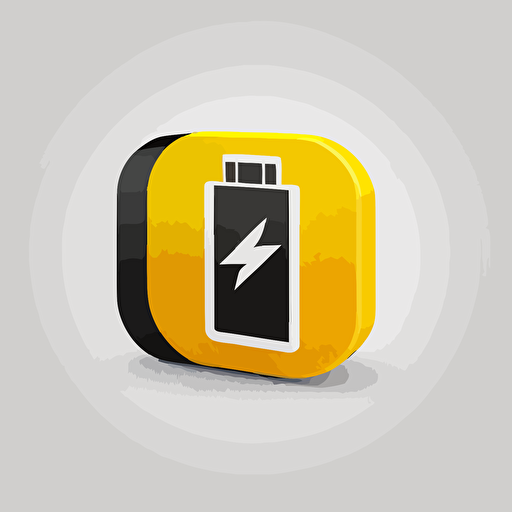 logo, vectorial, vitamin, battery, disposable smartphone charger, yellow, black, material design, white background