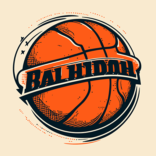 vector art of basketball, logo, simple, cartoon
