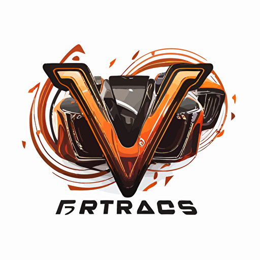 the letters VR as logo for a sports car company, vector, white background