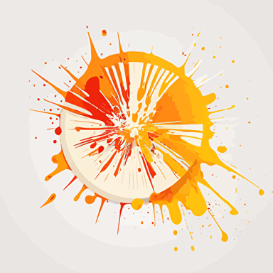 circle logo, clean logo, waterfall, explosion of orange, explosion of lemon, explosion of pamplemousse,4h, hd, vectoriel, ultra minimalist