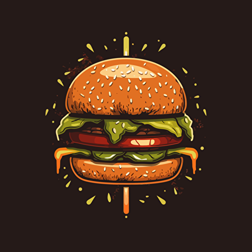 hamburger logo with letter W inside, vector style