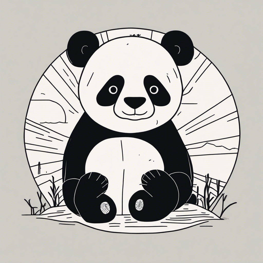 a panda, illustration in the style of Matt Blease, illustration, flat, simple, vector