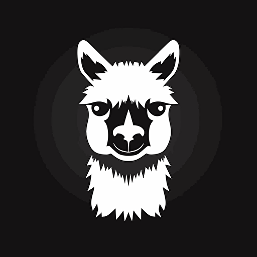 logo for clothing company, alpaca, vector, cute, elegant, black and white