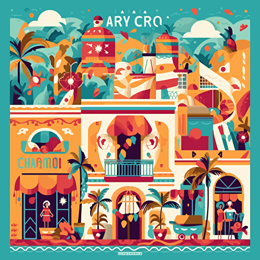 Vector illustration of Puerto Rico celebration Cinco de Mayo, in vibrant colors