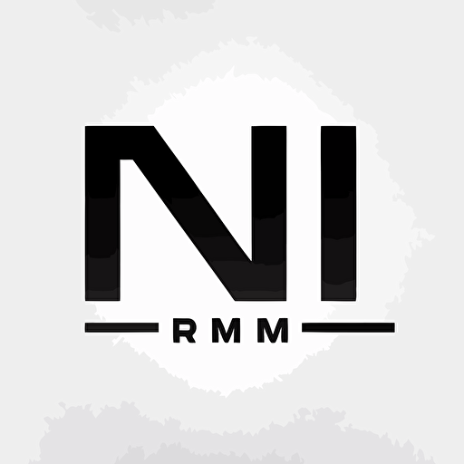 iconic logo, initials "I R M", minimalist, black vector on white background