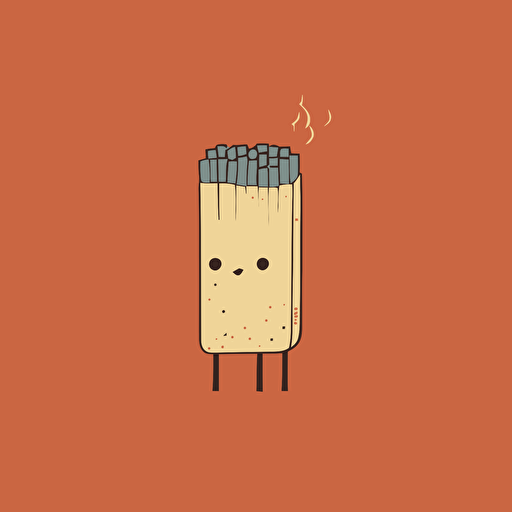 cute vector of matches that have eventually burnt out. colour.