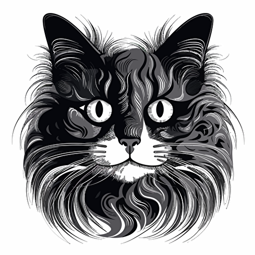 vector cat black white