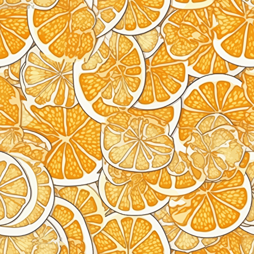 2D image of orange slices, vector, monochromatic colors, duotone, white background