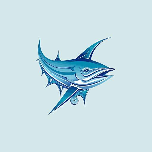 stylished logo, thresher shark, vector, tropical