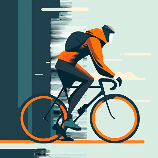 a vector illustration of a man on a bike, without the wheels