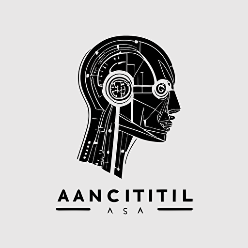minimalistic vector logo of artificial intelligence