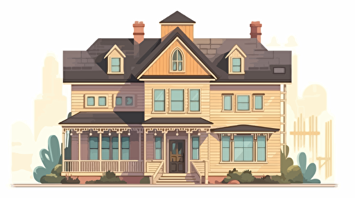 vector flat house cartoon on white background