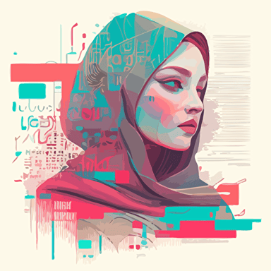 artificial intelligence, language model, large language model, modern, pastel, future , drawing, vector, composition, abstract