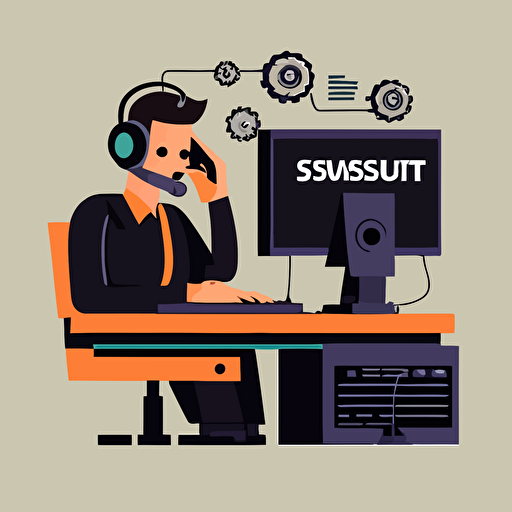 simple vector IT support illustration