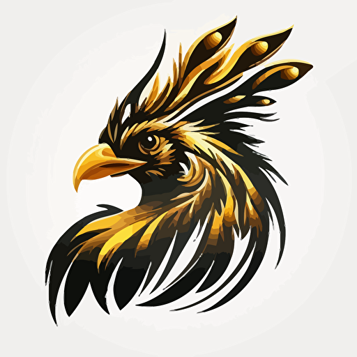 vector golden phesant logo white background