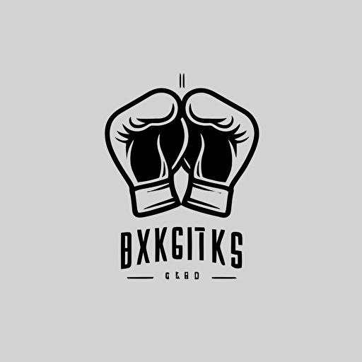 a logo with kickboxing gloves, 1mm thick line drawing logo, minimalist line logo, creative logo, 2d logo, flat logo, vector logo, vector logo, modern logo, white logo