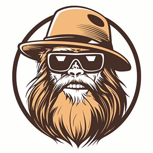 bigfoot no hat or sunglasses, in style of sticker, no watermarks, isolated on white, no background, vector