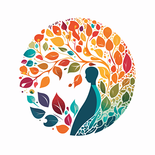 An innovative, caring charitable social enterprise logo without text, capturing the essence of a inclusive community focused on empowering local communities and celebrating diversity (medium: vector design)(style: abstract, employing fluid shapes and forms to represent the interconnected nature of humanity)(colors: a vibrant, diverse color palette, reflecting the history within the community)(composition: intertwining elements such as peaceful symbols, travel, education, community, development, seamlessly blending them into a cohesive design)