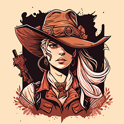 cowgirl doodle vector ilustration