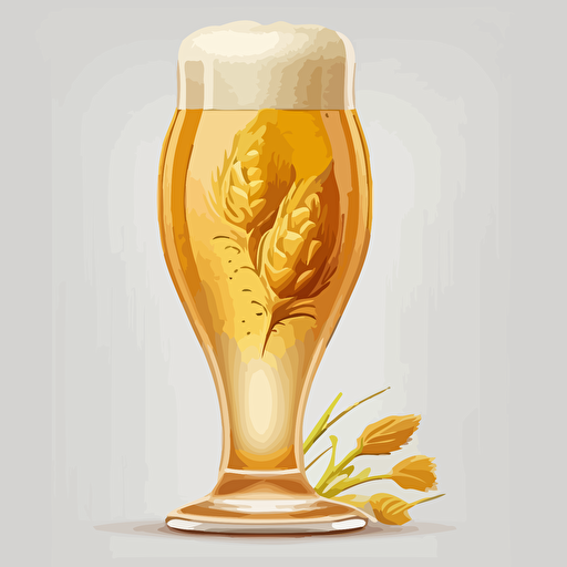 Vector golden beer glass