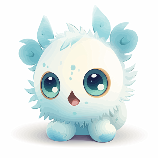 cute chao creature, white background, vector art