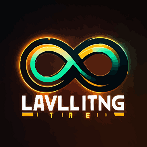 infinity loop logo vector simple for gaming with text infinite levelling UHD