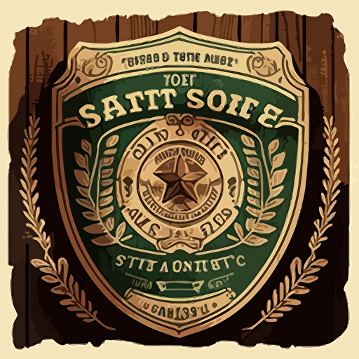 affiche, publicité, batiment sheriff office en bois, pendaison, western, style 1800, flat, vectorized