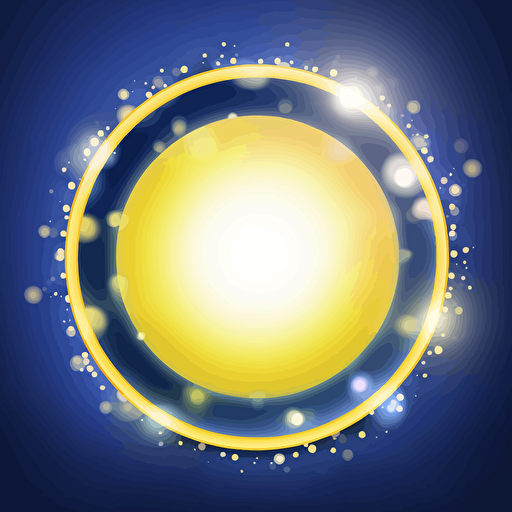 blue and yellow facebook frame, circular, dynamic lighting, vector illustration