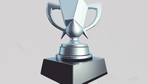 a playstation platinum trophy in bright light, vector art, simple, no background