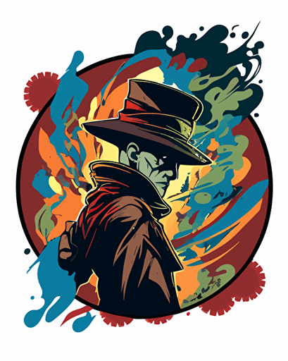 Avatar the last air bender, a wizard with big hat graffiti