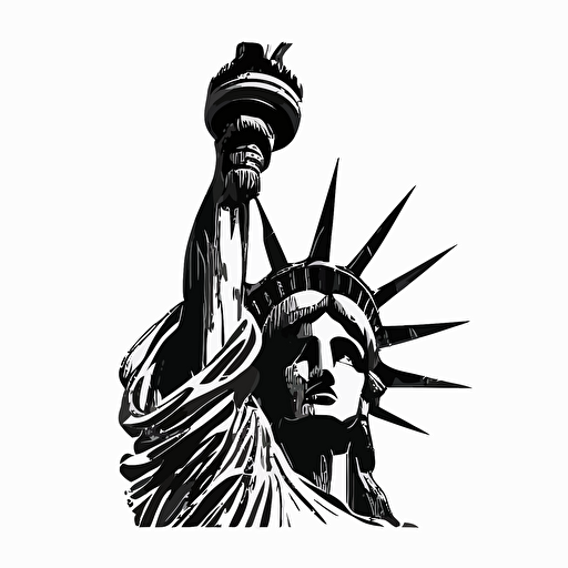 statue of liberty vector logo style black and white minimalistic