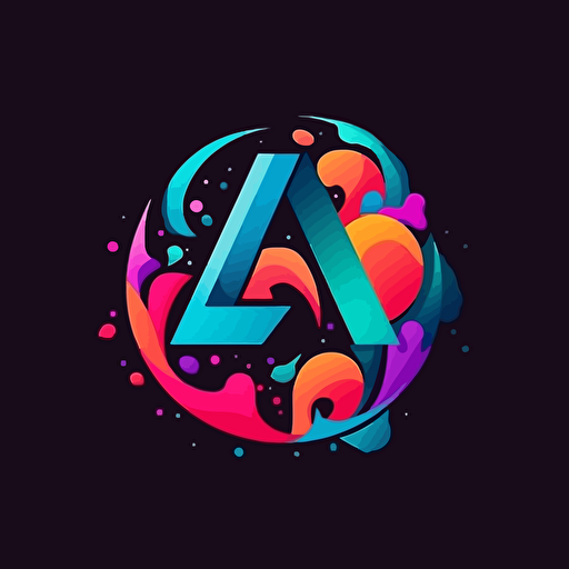 bold logo of leter A, modern, vector style, colorful,